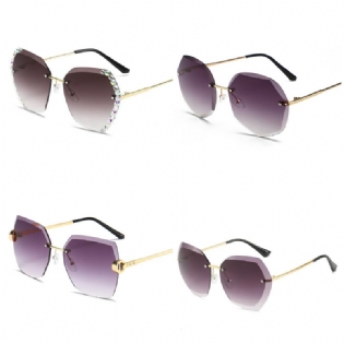 Europæiske Og Amerikanske Trendy Briller Cut-edge Solbriller Dame Big Rimless