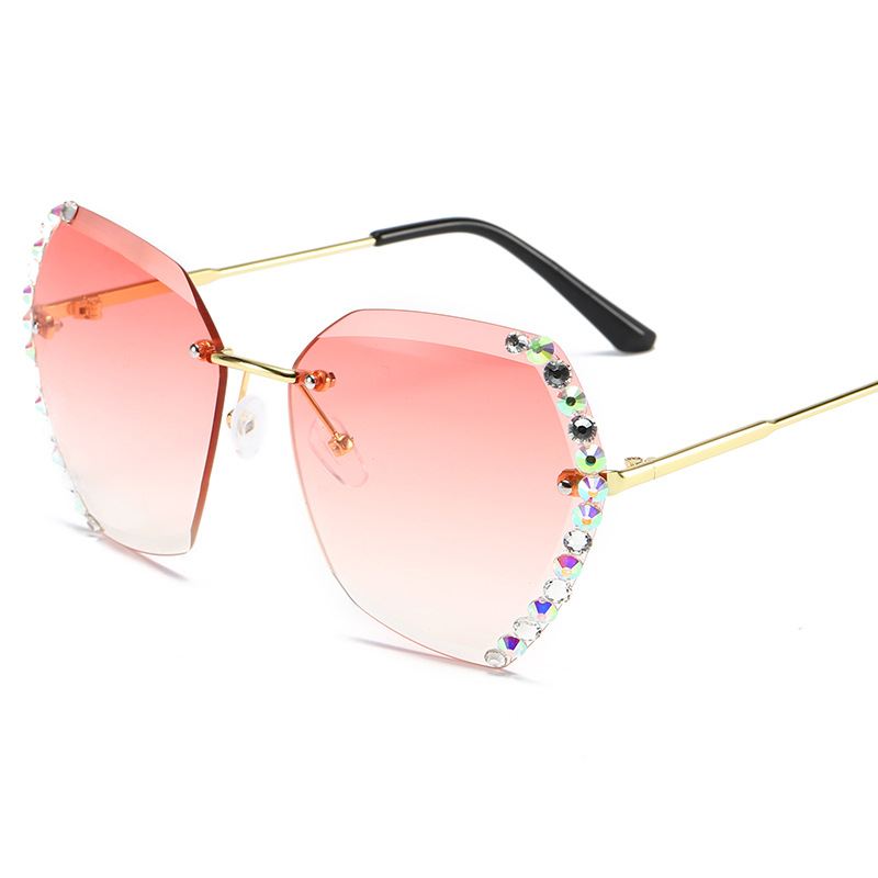 Europæiske Og Amerikanske Trendy Briller Cut-edge Solbriller Dame Big Rimless