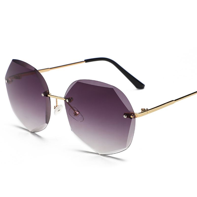 Europæiske Og Amerikanske Trendy Briller Cut-edge Solbriller Dame Big Rimless