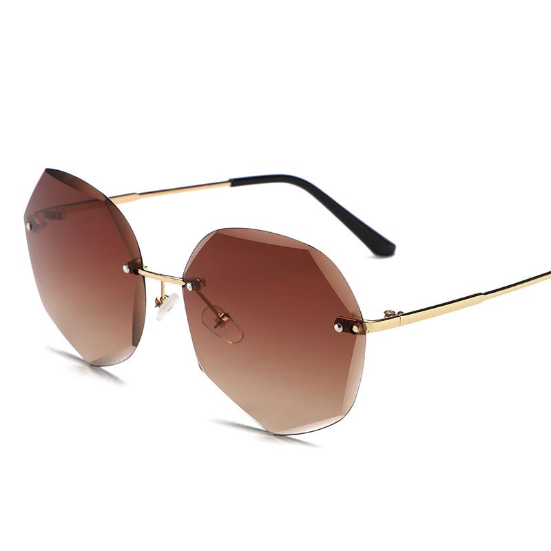 Europæiske Og Amerikanske Trendy Briller Cut-edge Solbriller Dame Big Rimless