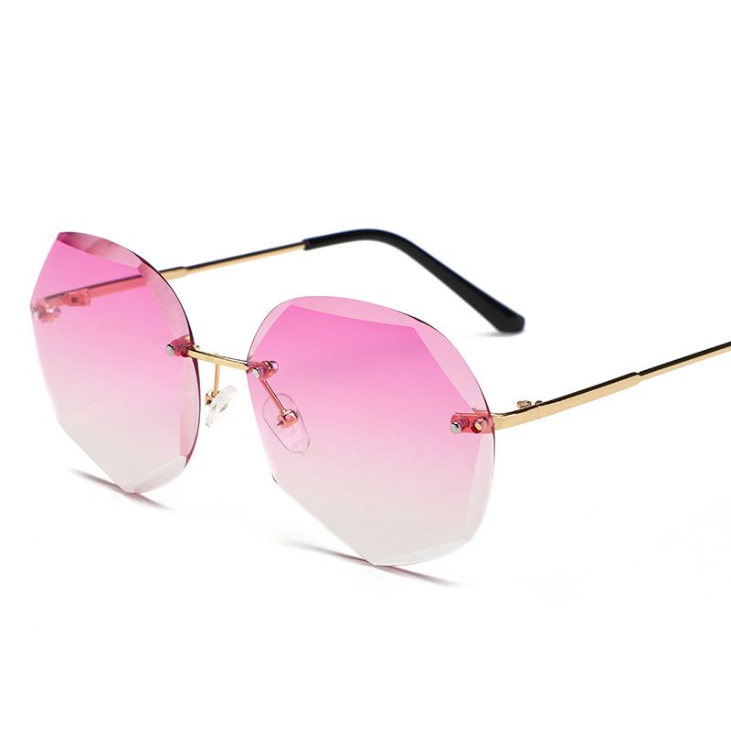 Europæiske Og Amerikanske Trendy Briller Cut-edge Solbriller Dame Big Rimless