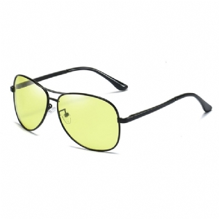 Farveskiftende Anti-uv-solbriller Retro Metal Driving Night Vision Goggles