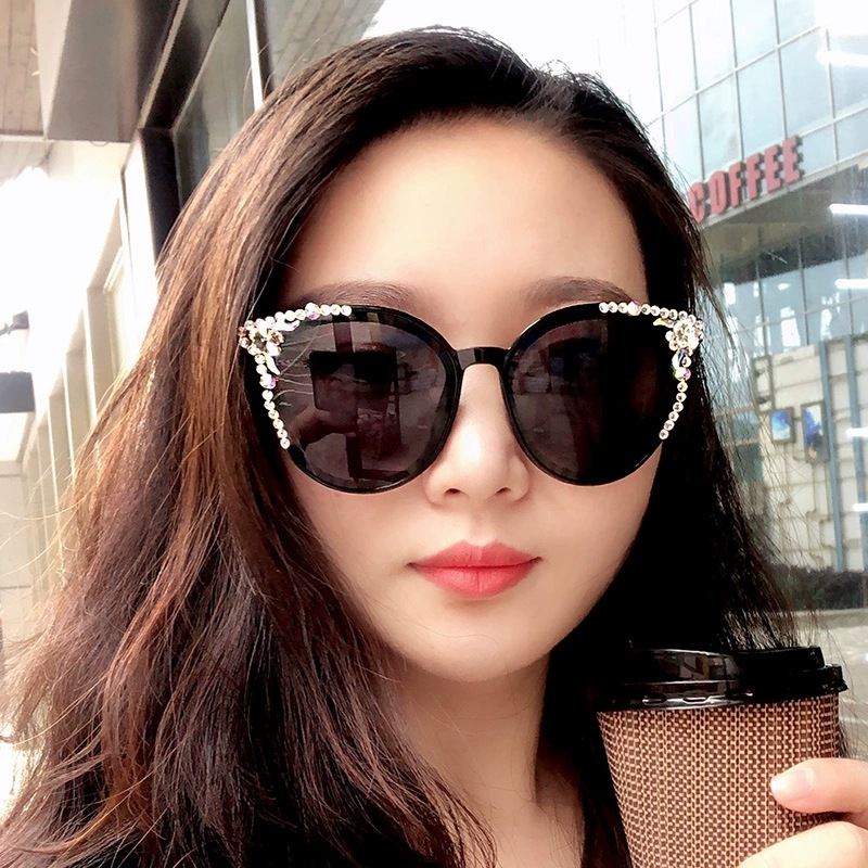 Gm Solbriller Kvinde Big Frame Star Samme Style Net Rød Retro Koreanske Briller