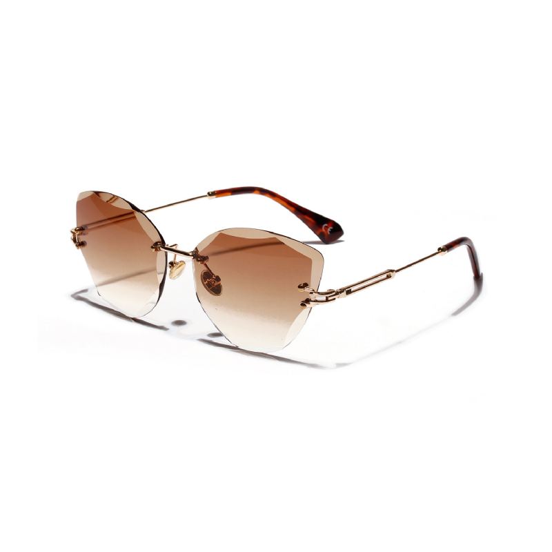 Kat Eye Retro Solbriller Dame Diamond Cut Briller