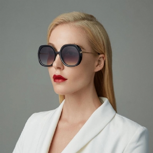 Kvinder Casual Mode Klassisk Fuld Metal Stel Rund Form Uv-beskyttelse Solbriller