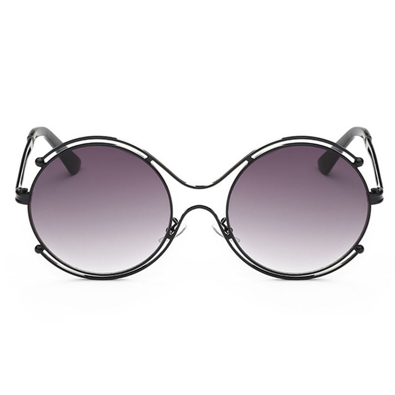 Kvinder Herre Unisex Vintage Anti-uv Dobbeltring Solbriller Retro Steampunk Runde Spejlglasbriller