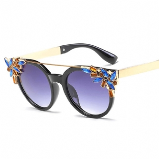 Kvinder Kat Eye Crystal Stel Anti-uv Solbriller Vintage Outdoors Eye Wear