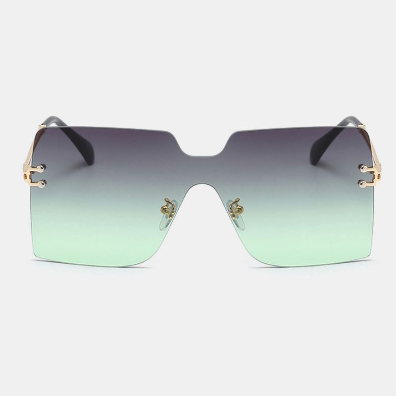 Kvinder Oversized Square Frame Mode Metal Uv-beskyttelse Solbriller