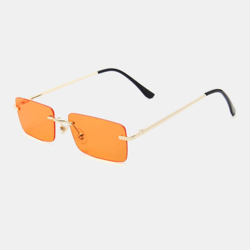 Kvinder Retro Multi-color Framelss Small Square Mode Personality Uv Protection Solbriller