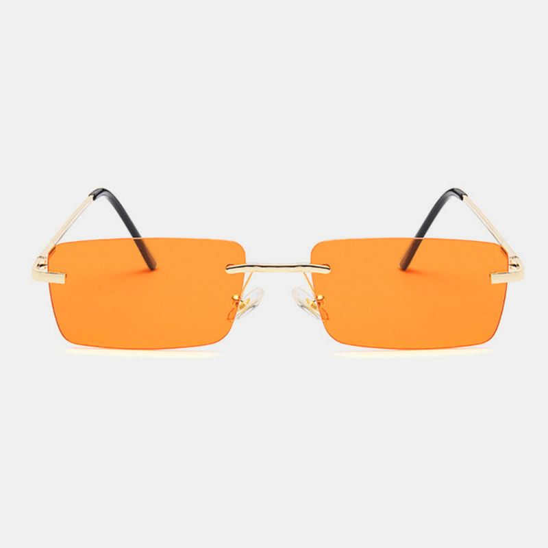 Kvinder Retro Multi-color Framelss Small Square Mode Personality Uv Protection Solbriller