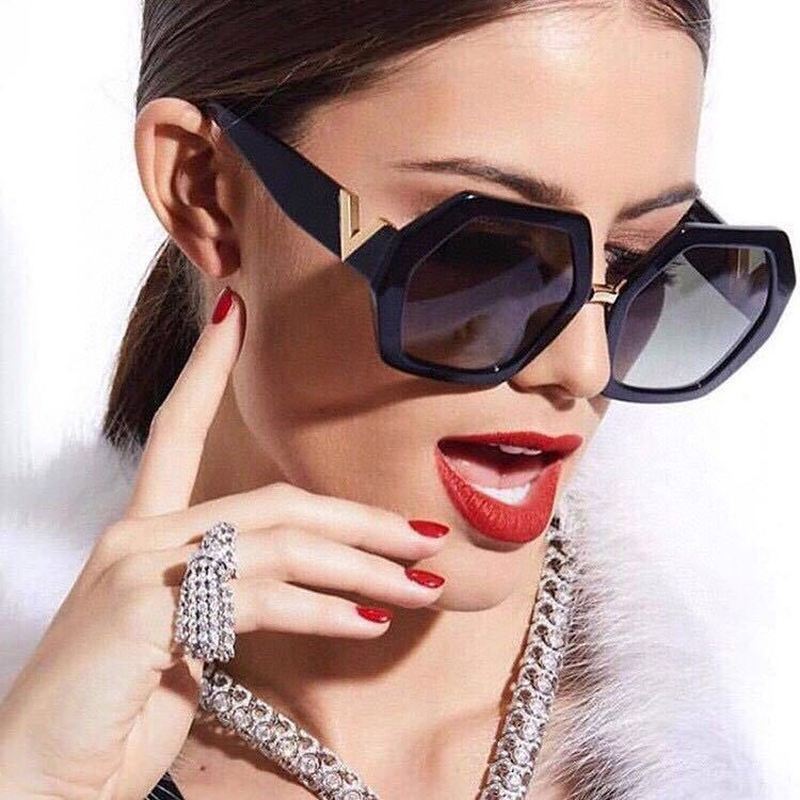 Moderigtige Polygonal Wild Slim Big Frame-solbriller