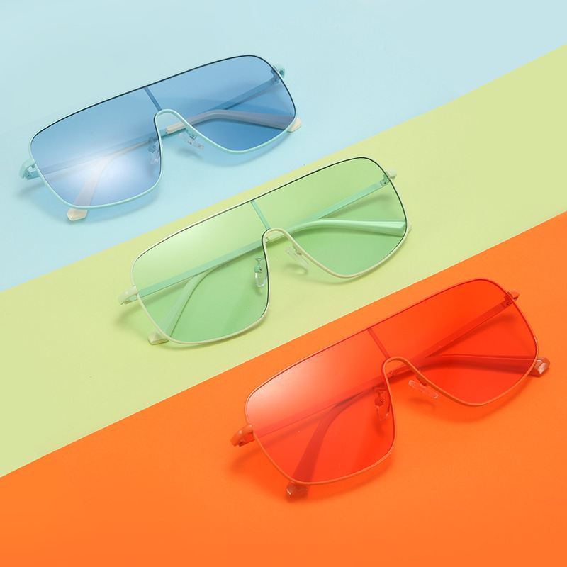 One-piece Solbriller Kvinde Personlighed Farve Briller Street Mode Trendy Solbriller
