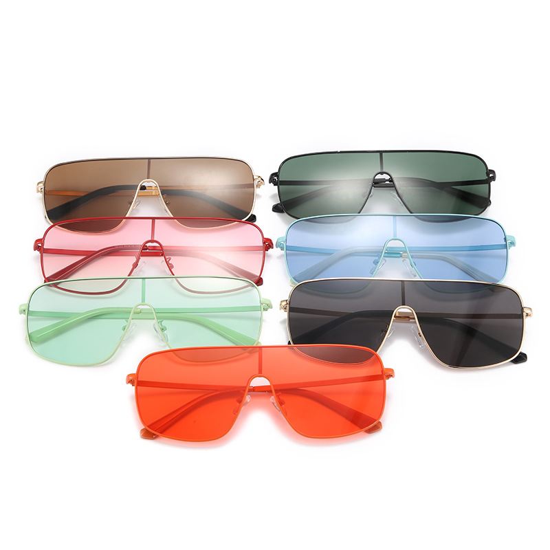 One-piece Solbriller Kvinde Personlighed Farve Briller Street Mode Trendy Solbriller