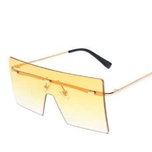Stort Stel One-piece Solbriller Kvinders Square Frameless Ocean Piece Solbriller
