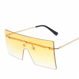 Stort Stel One-piece Solbriller Kvinders Square Frameless Ocean Piece Solbriller