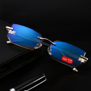 Unisex Anti-blåt Lys Stråling Uden Kant Af Metal Presbyopi Briller High-definition Læsebriller