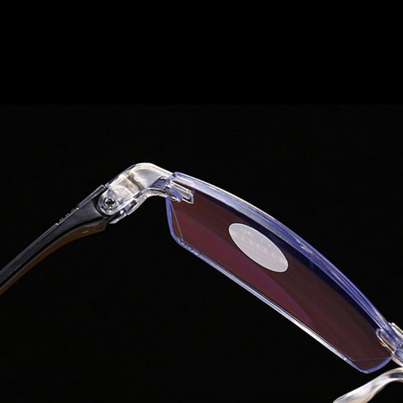 Unisex Anti-blue Light Rammeløs Hd Diamond Trimming Dual-use Læsebriller Presbyopiske Briller