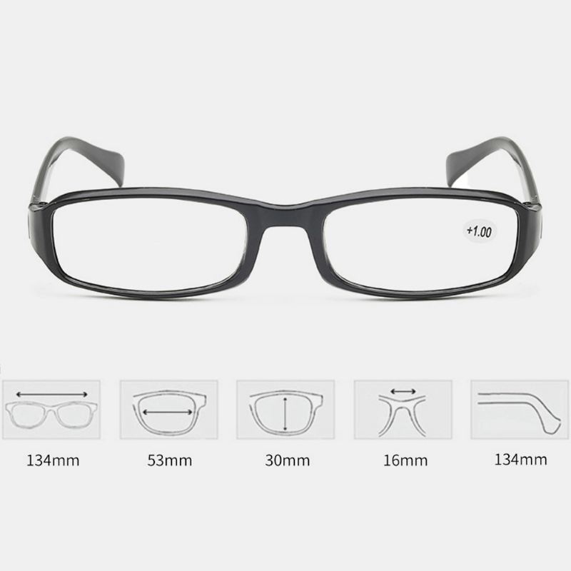 Unisex Full Frame Resin Len-læsebriller Bærbare High-definition Presbyopia-briller