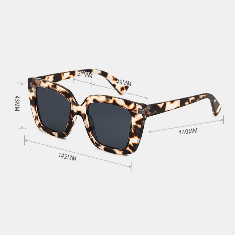Unisex Leopard Thicken Full Frame Casual Uv-beskyttelsessolbriller