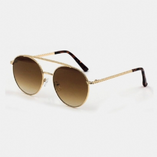 Unisex Positive Circle Metal Full Frame Mode Casual Uv-beskyttelsessolbriller