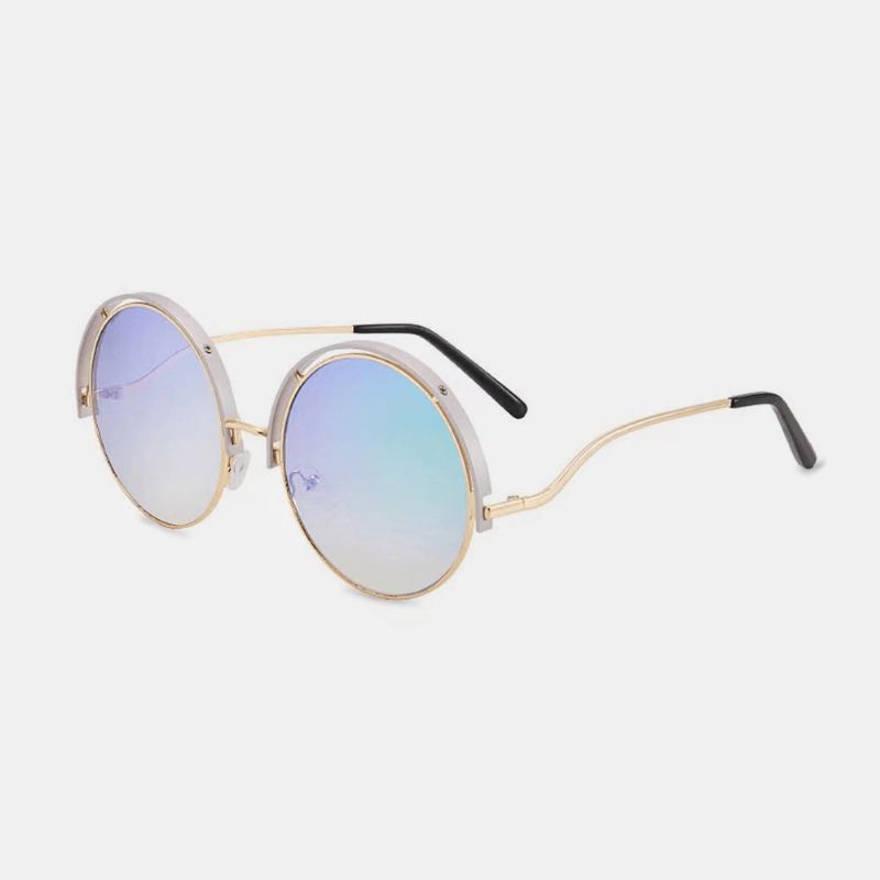 Unisex Runde Metal Full Frame Pc Gradient Lens Anti-uv Solbeskyttelse Solbriller