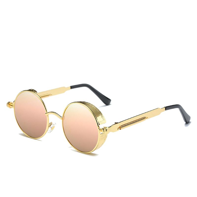 Uv400 Vintage Steampunk Runde Spejllinse Solbriller Udendørs Sport Hisper Eyewear Til Mænd Kvinder