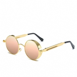 Uv400 Vintage Steampunk Runde Spejllinse Solbriller Udendørs Sport Hisper Eyewear Til Mænd Kvinder