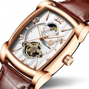 Business Style Mænd Armbåndsur Moonphase Dato Display Automatisk Mekanisk Ur