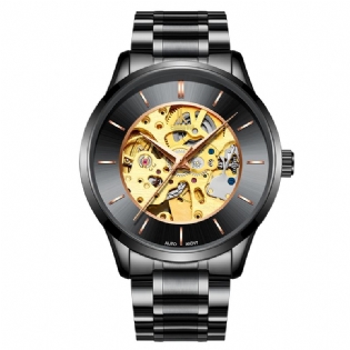 Bussiness Style Mand Wacth Rose Golden Auto Mekanisk Armbåndsur