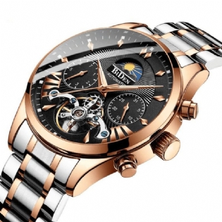 Moon Phase Automatisk Mekanisk Ur Multifunktion Vandtæt Herreur