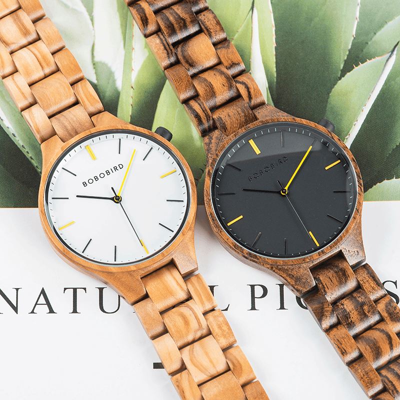 Afslappet Stil Mænd Armbåndsur Træ Kreative Kvartsure
