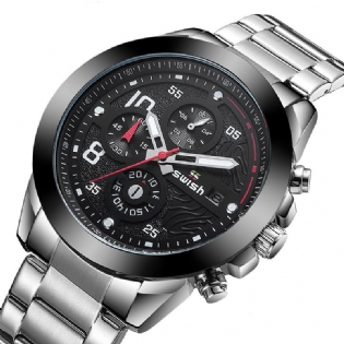 Business 3atm Vandtæt Lysende Dato Display Chronograph Herre Quartz Watch
