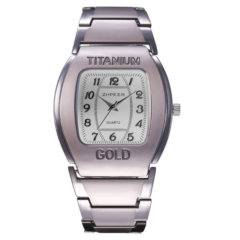 Business Casual Simple Arabertal Urskive Stålbånd Mænd Quartz Watch