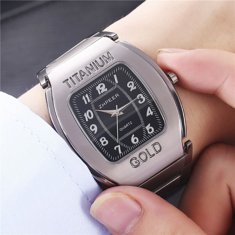 Business Casual Simple Arabertal Urskive Stålbånd Mænd Quartz Watch