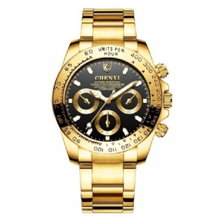 Business Style Creative Dial Mænd Armbåndsur Fuld Stål Analog Quartz Ure