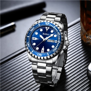 Business Style Fuldt Stål Quartz Watch Calendar Luminous Display Watch