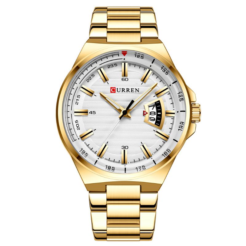 Business Style Lysende Display Herre Armbåndsur Dato Display Quartz Watch