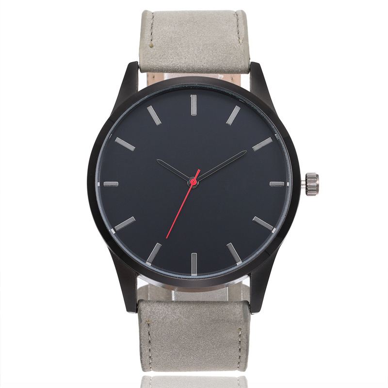 Casual Sport Big Dial Analog Mat Pu Læder Unisex Armbåndsure Quartz Watch