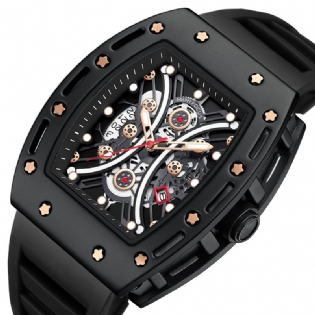Casual Sports 3d Hollow-out Luminous Dial 3atm Vandtæt Herrearmbåndsur Quartz Watch