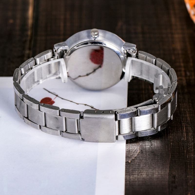 Casual Style Full Steel Mænd Kvinder Kvarts Ur Elegant Design Gave Kupon Ur
