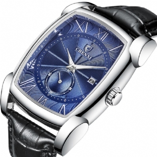 Dato Vis Kalender Business Style Herreur Rektangelskive Quartz Watch