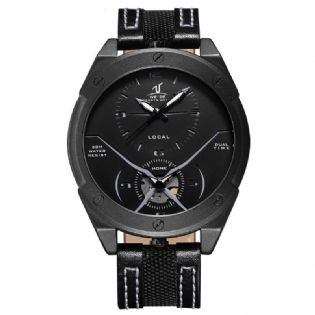 Farverigt Unikt Design Herrearmbåndsur Dual Time Display Quartz Ure