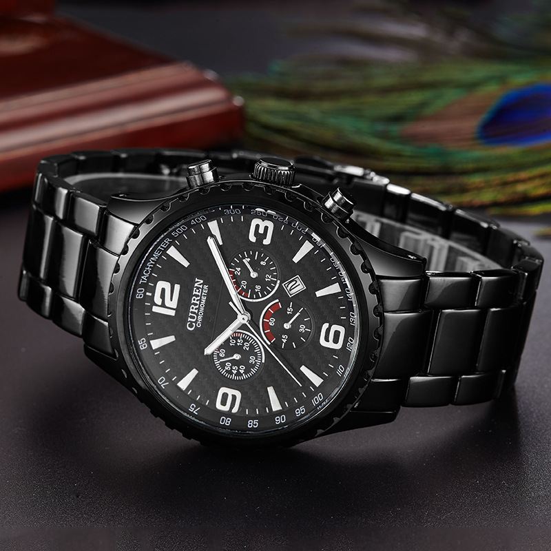 Full Steel Business Style Mænd Armbåndsur Vandtæt Quartz Ure
