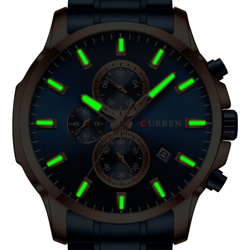Full Steel Watch Band Quartz Watch Luminous Display Business Herreur