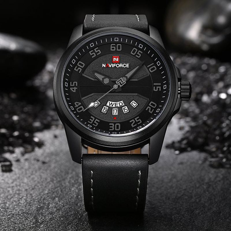 Herreur Læderrem Simple Dial Mand Quartz Armbåndsur