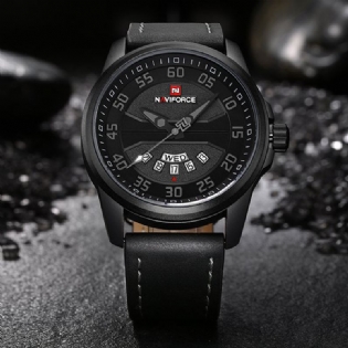 Herreur Læderrem Simple Dial Mand Quartz Armbåndsur