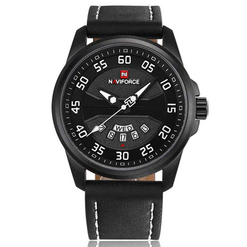 Herreur Læderrem Simple Dial Mand Quartz Armbåndsur