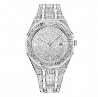 Luksus Mode Full Rhinestone Diamond Armbåndsur Unisex Quartz Watch