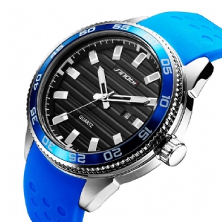 Lysende Vandtæt Sport Style Quartz Watch Silikone Strap Ur Herreure