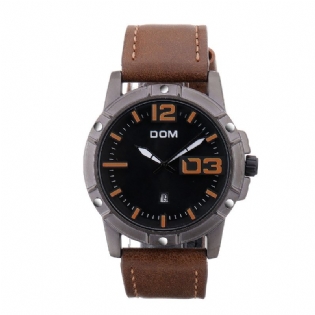 Mænd Luksus Sport Armbåndsur Mænd Ur Læderrem Business Vandtæt Quartz Ur